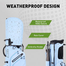 Load image into Gallery viewer, KeyOpen Lightweight Golf Stand Bag, 14 Way Golf Bags with Full Length Dividers for Men Women, Encrypted 900D Weather-Proof Club Carry Bag with Ergonomic Dual Strap, Cooler Pockets, 9 Pockets, Cyan