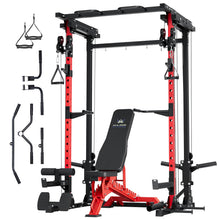 Load image into Gallery viewer, MAJOR FITNESS Drone3 Power Rack, 2500lbs Multi-Function Home Gym Squat Rack with Dual Pulley System, Pull-Up Bar & J-Hooks, Heavy-Duty Steel Frame for Maximum Stability & Strength Training