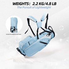 Load image into Gallery viewer, T WINSOLOGY Lightweight Golf Stand Bag with 4 Way Top Dividers for Men and Women, Only 4.5 Pounds, 8 Storage Pockets Including Cooler, Double Shoulder Straps, Womens Golf Club Bag (Sky Blue/Beige)