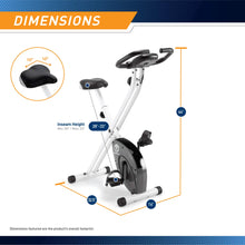 Load image into Gallery viewer, Marcy Foldable Exercise Bike with Adjustable Resistance for Cardio Workout -Upright White