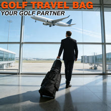 Load image into Gallery viewer, Golf Travel Bags for Airlines with Wheels and Hard Case Top,1680D Heavy Duty Oxford Golf Club Travel Bags,Tank Wheels, Lightweight and Easy to Maneuver