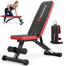Load image into Gallery viewer, Rockvale 95% Pre-assemble Adjustable Weight Benches for Home Gym, 9 Backpad Positions Workout Bench, 660lb Compact Bench Press for Small Space(1Sec Fast Folding)