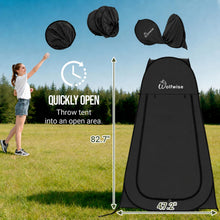 Load image into Gallery viewer, Wolfwise Pop Up Shower Tent for Camping Essentials, Portable Instant Changing Tent with Ventilation Window, Privacy Dressing Room Bathroom Toilet for Beach & Outdoor, Extra Tall, Silver-Black