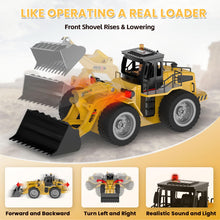 Load image into Gallery viewer, RC Bulldozer Toy Remote Control Bulldozer RC Construction Vehicles for Boys 1:18 Remote Control Tractor with Alloy Shovel Off-Road 4WD