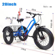 Load image into Gallery viewer, Adult Tricycles Three Wheel Cruiser Bike 7 Speed, Adult Trikes 20 inch | Three-Wheeled Bicycles for Women, Men, Seniors