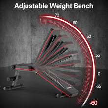 Load image into Gallery viewer, PASYOU Adjustable Weight Bench, Foldable Incline Decline Flat Bench with 660 lb Capacity, 95% Pre-Assembled, Compact Bench Press Full Body Strength Training Bench for Home Gym, Wider Seat, Grey