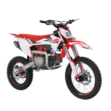 Load image into Gallery viewer, 125CC Dirt Bike Powered by ZONSEN Engine, 4-Speed Manual Clutch, Kick Start, Big 17“/14” Tires (Fully Assembly, White)