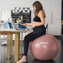 Load image into Gallery viewer, BABYGO Birthing Ball - Pregnancy Yoga Labor & Exercise Ball & Book Set Trimester Targeting-(Rosewood, 65cm)