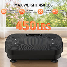 Load image into Gallery viewer, Vibration Plate Exercise Machine, Vibration Plate for Lymphatic Drainage Weight Loss, 130 Levels Vibrating Plate with Knee Pads Bluetooth, Shake Plate with 450 Lbs Capacity Full Body Workout Equipment