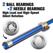 Load image into Gallery viewer, RitFit Elite 6.6ft Olympic Barbell, Robust 45lb Barbell for Weightlifting and Powerlifting, Superior Olympic Bar with Exceptional 900lbs Load Capacity, Weight Bar for 2” Standard Plates Sliver/Blue