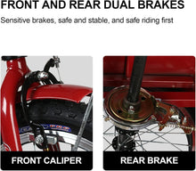 Load image into Gallery viewer, Red, Style 2, Adult Tricycle,16 inch 3-Wheels Trike Bicycle Lightweight Foldable Bikes for The Elderly, Human-Powered Pedal Tricycle