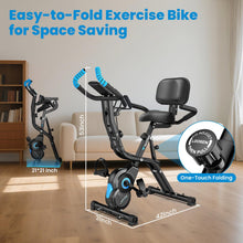 Load image into Gallery viewer, Birdfeel Foldable Exercise Bike, Multifunctional Indoor Stationary Bikes (Midnight Black)