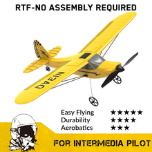 Load image into Gallery viewer, RC Plane Trainer Sport Cub 3CH Remote Control Airplane with Prop Saver, 6-Axis Gyro Stabilizer & 3 Modes to Fly (400mm,Yellow)