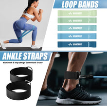 Load image into Gallery viewer, WHATAFIT Resistance Bands, Exercise Bands,Resistance Bands for Working Out, Work Out Bands with Handles for Men and Women Fitness, Strength Training Home Gym Equipment Blue 16PCS
