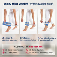 Load image into Gallery viewer, Adjustable Ankle Weights 1-5 LBS 1 Pair Wrist Leg Arm Weights with Removable Weight-Dark Blue