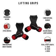 Load image into Gallery viewer, Gymreapers Weight Lifting Grips (Pair) (Red, Large)