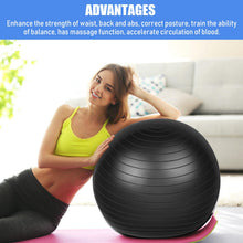 Load image into Gallery viewer, Leyndo 4 Pcs 26 Inch Yoga Exercise Ball Pilates Pregnancy Birthing Fitness Ball -(Black)