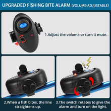 Load image into Gallery viewer, Coolnice 6 Pack Upgraded Fishing Bite Alarm with 10 Bonus Batteries