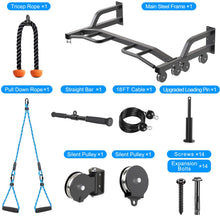 Load image into Gallery viewer, Kipika 48" Cable Pulley System Ceiling Mounted Pull Up Bar
