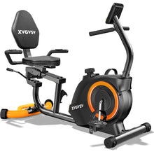 Load image into Gallery viewer, Recumbent Exercise Bike for Home Use, Quiet Recumbent Stationary Bikes , Supports 400LB-Orange/Black