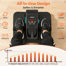 Load image into Gallery viewer, ESL Under Desk Elliptical - Portable Leg Exerciser with Pedal Strap for Seniors, Compact Seated Elliptical with Remote Control, LCD Display Electric Elliptical