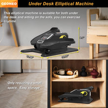 Load image into Gallery viewer, Under Desk Elliptical Machine, Electric Elliptical Exerciser for Senior, Quiet & Small Electric Seated Pedal Exerciser for Home with Monitor, Remote Control & 12 Adjustable Speeds (Black)