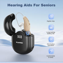 Load image into Gallery viewer, Flaygo Hearing Aids for Seniors,Hearing Aids for People with Hearing Loss, Sound Quality Restoration, Intelligent Noise Reduction, Standby 80h, One-Button Operation, Comfortable Wearing,Beige