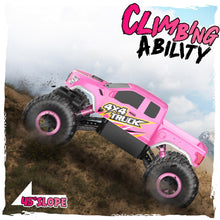 Load image into Gallery viewer, Double E Raptor F150 RC Car 4WD 2 Motors Monster Trucks for Girls, 11 Inches Off Road Crawler Vehicle Truck Toy-Pink