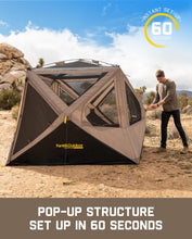 Load image into Gallery viewer, FanttikOutdoor Alpha C4 Ultra Camping Tent 4 Person Pop Up Instant Cabin Setup in 60 Seconds Portable Hub Tent with Rainfly & Windproof for Outdoor Camping & Overlanding, Khaki