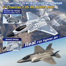 Load image into Gallery viewer, DEERC F35 4 Channel Brushless RC Plane for Adults Remote Control Airplane EDF Fighter Jet
