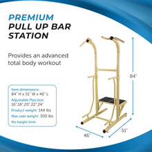 Load image into Gallery viewer, Stamina Strength Training Power Tower Dip Bar - Gold