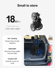 Load image into Gallery viewer, Caddytek CaddyLite EZ V8 3 Wheel Golf Push Cart - Golf Trolley Foldable Collapsible Lightweight Pushcart with Foot Brake - Easy to Open & Close