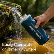 Load image into Gallery viewer, GUYI 1.0L Collapsible Water Filter Bottle, Removes Impurities, BPA Free, Ultralight for Hiking, Camping, Cycling & Travel-Dusty Blue