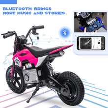 Load image into Gallery viewer, 24V Kids Electric Dirt Bike for 5-15 Years Old, Ride on E Motorcycle, 3.11-9.32MPH Speed, Rear Shock Absorber, LED Breath Lamp, Pink