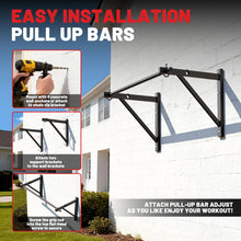 Load image into Gallery viewer, PAPABABE Wall Mounted Pull Up Bar (Black 52 inch)