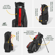 Load image into Gallery viewer, 5-Way Linkslite Waterproof Lightweight Golf Stand Bag (Scarlet Umbra)