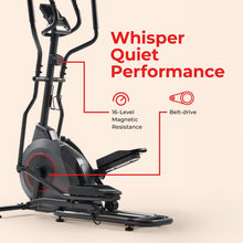 Load image into Gallery viewer, Sunny Health & Fitness Upright Magnetic Elliptical Exercise Machine - Matte Black