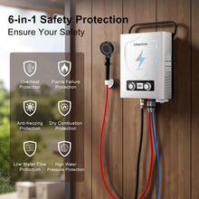 Load image into Gallery viewer, Propane Tankless Water Heater, 5L 1.32 GPM Outdoor Portable Gas Instant Hot Water Heater with Digital Display Overheating Protection, for Camping Barn Cabin RV White