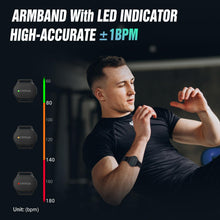 Load image into Gallery viewer, CYCPLUS Heart Rate Monitor Armband,Bluetooth 5.1 ANT+ HR Monitor with HR Zone LED Indicator, IP67 Waterproof, Use for Running Cycling Gym and Other Sports (2025 Upgraded Model)