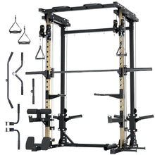 Load image into Gallery viewer, Major Fitness Drone3 Smith Machine, All-in-One Home Gym Power Rack with Cable Crossover, Pull-Up Bars, T-Bar & Squat Station, Heavy-Duty Full-Body Workout for Strength Training (D3SMS-KHA (Rack Only)