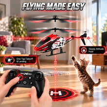Load image into Gallery viewer, WANJUBOBO Remote Control Helicopter, RC Helicopter for Kids & Adults, Red