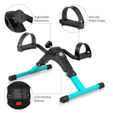 Load image into Gallery viewer, Folding Pedal Exerciser, Mini Exercise Bike Under Desk Bike Foot Pedal Exerciser - Green