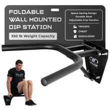 Load image into Gallery viewer, Valor Fitness Wall Mounted Dip Station - Black