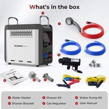 Load image into Gallery viewer, CAMPLUX Nano 3 Portable Propane Water Heater, Outdoor Camping Shower with Pump Kit, 2‑D Battery Powered, Lightweight & Portable, Built-in Safety for Hiking, RV, Overlanding