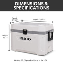 Load image into Gallery viewer, Igloo 54 Qt Marine Ultra Cooler, White