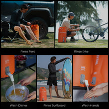 Load image into Gallery viewer, FLEXTAILGEAR Camping Shower Bucket with Built-in Electric Pump, Portable Camp Shower, 5 Gallons Rechargeable Pressure Outdoor Shower Bag, Large Water Inlet