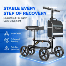 Load image into Gallery viewer, Economy Knee Scooter Steerable Knee Walker for Foot Injuries Compact Crutch Alternative with Dual Braking System (Black)