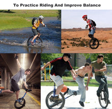 Load image into Gallery viewer, Red Unicycles for Adults Kids - Steel Frame, 20 Inch One Wheel Balance Bike for Teens Men Woman Boy Rider, Mountain Outdoor