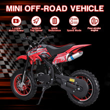 Load image into Gallery viewer, 49cc 4-Stroke Mini Dirt Bike, Gas Powered Kids Dirt Bikes, Mountain Off Road Mini Motorcycle, Gas Dirt Bike with Disc Brakes