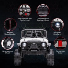 Load image into Gallery viewer, Kids Ride On Car - Electric Car for Kids Ages 3+, 110lbs Weight Capacity, 2 Seats with LED Headlights, White